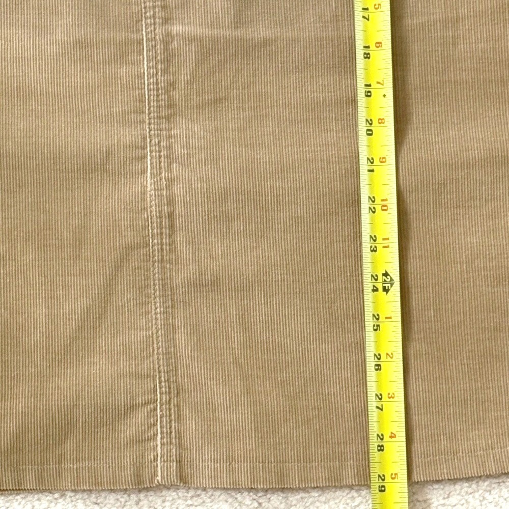 Vintage L.L. Bean Corduroy‎ Midi Skirt Tan Khaki High Waisted A-Line Size 12 USA - Picture 10 of 12